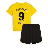 Billiga Borussia Dortmund Sebastien Haller #9 Barnkläder Hemma fotbollskläder till baby 2023-24 Kortärmad (+ Korta byxor)